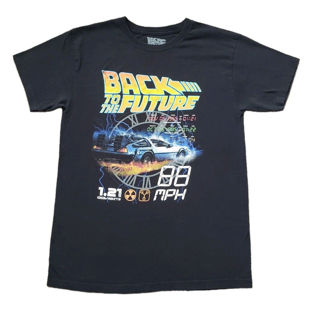 Back To The Future 88 MPH Sz Medium Officially Licensed Black Unisex T-Shirt